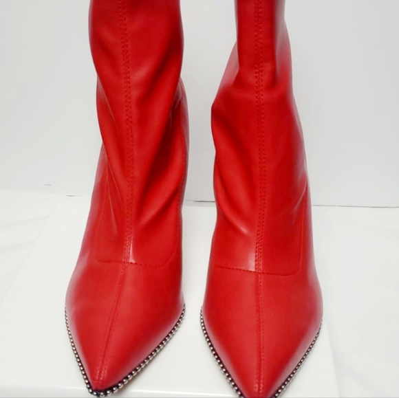 Bar III Shoes - Bar III Melaney Red Bootie with Stilletto Heel